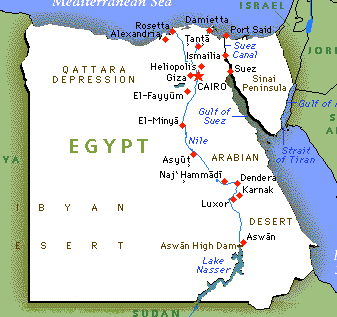 Kaart van Egypte
